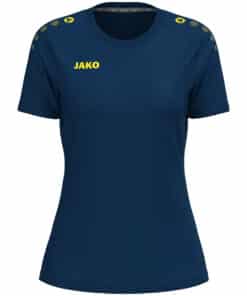T-shirt One Cotton damesmaten navy/citroen