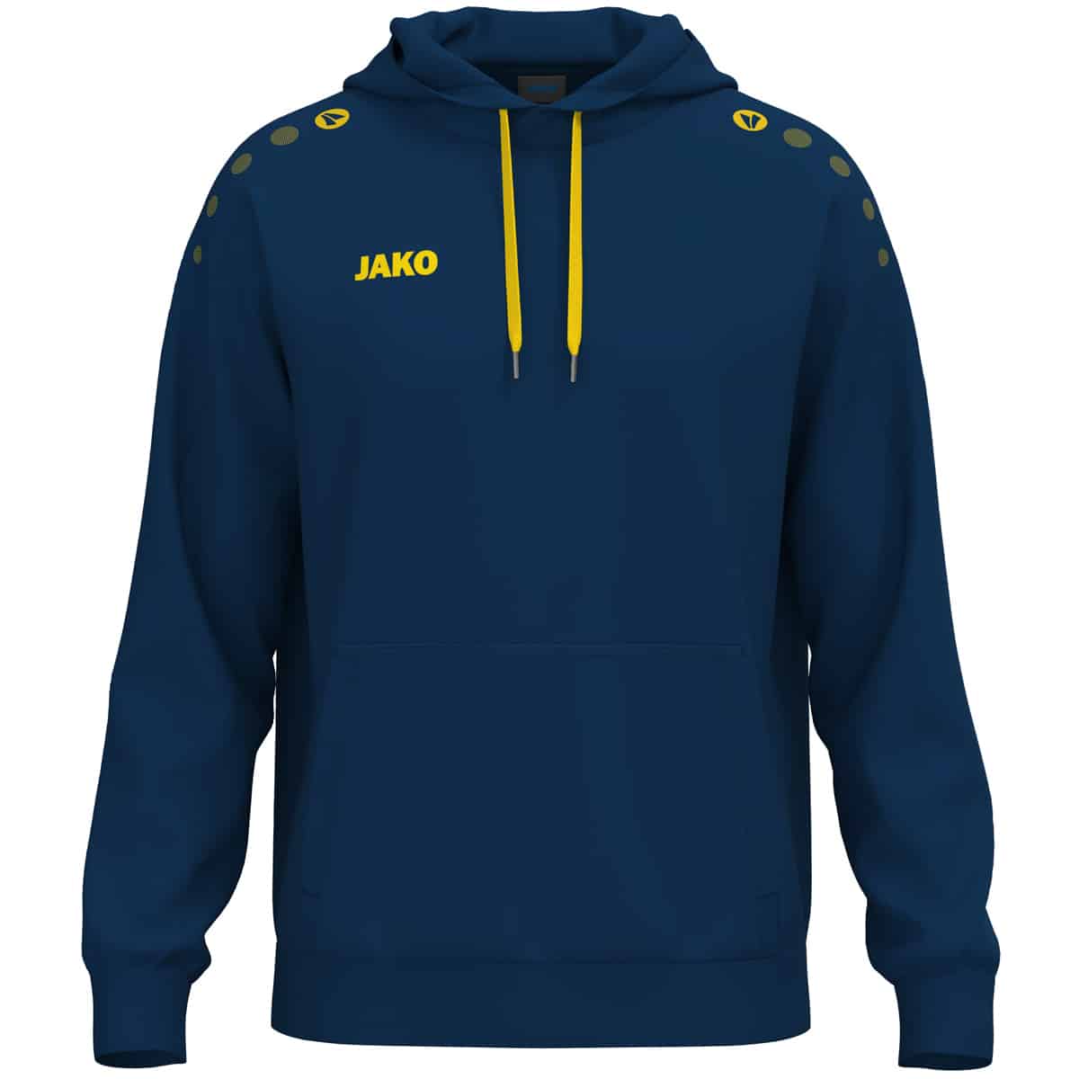 Sweater met kap One Cotton navy/citroen