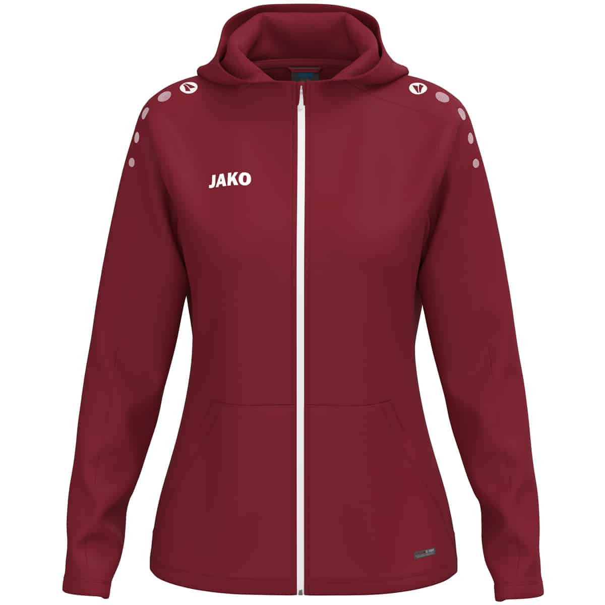 Jas met kap One damesmaten bordeaux