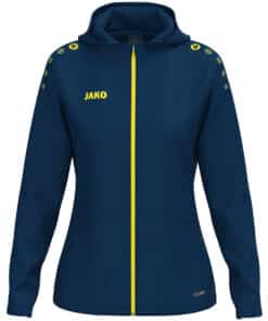 Jas met kap One damesmaten navy/citroen
