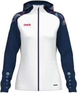 Jas met kap Sonic damesmaten wit/marine/rood