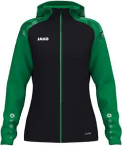 Jas met kap Sonic damesmaten zwart/groen