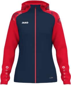 Jas met kap Sonic damesmaten marine/rood
