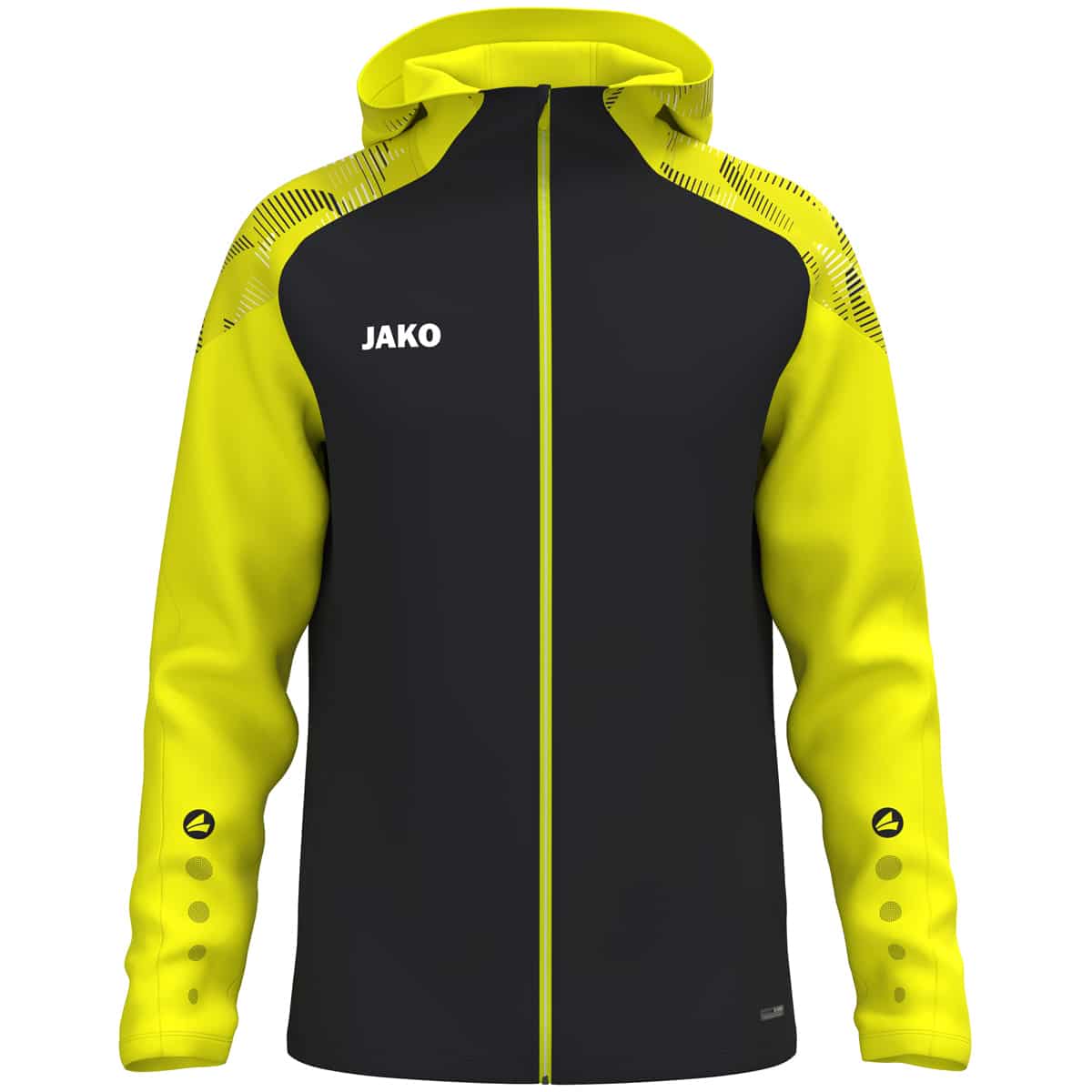 Jas met kap Sonic zwart/fluogeel