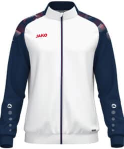 Polyestervest Sonic wit/marine/rood