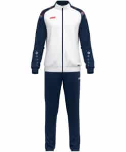 Polyestervest Sonic wit/marine/rood
